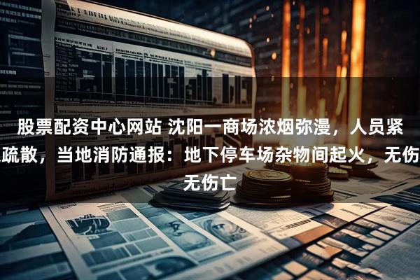 股票配资中心网站 沈阳一商场浓烟弥漫,人员紧急疏散,当地消防通报:地下停车场杂物间起火,无伤亡